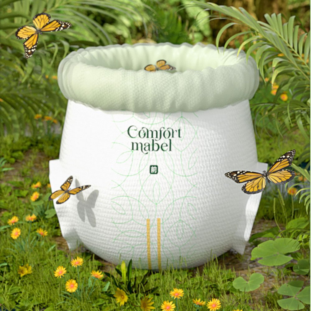 Organic Bamboo Fiber Disposable Baby Diaper Nappy Soft Skin Wholesale Magic Tape NB Size Manufacturer's Company