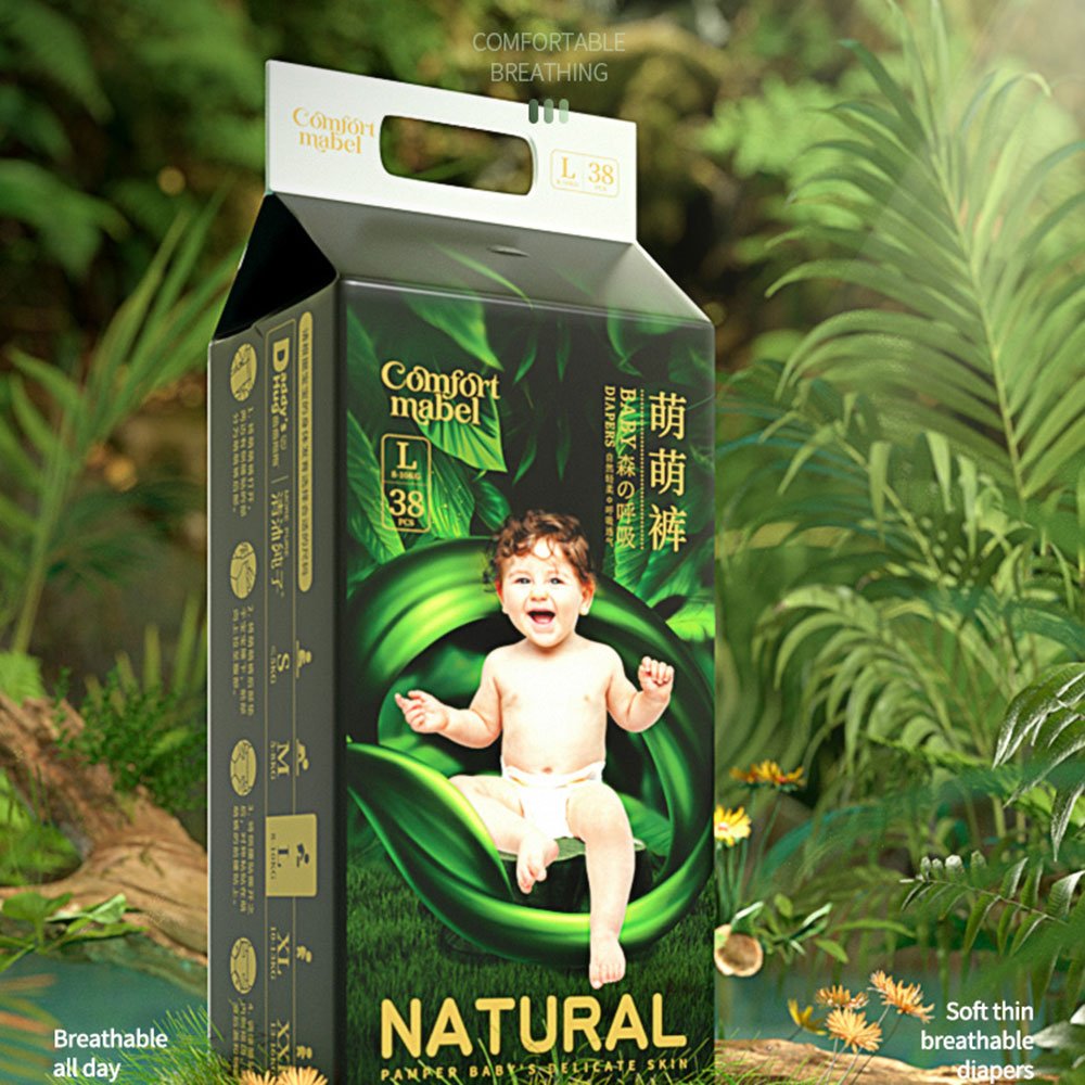 Organic Bamboo Fiber Disposable Baby Diaper Nappy Soft Skin Wholesale Magic Tape NB Size Manufacturer's Company
