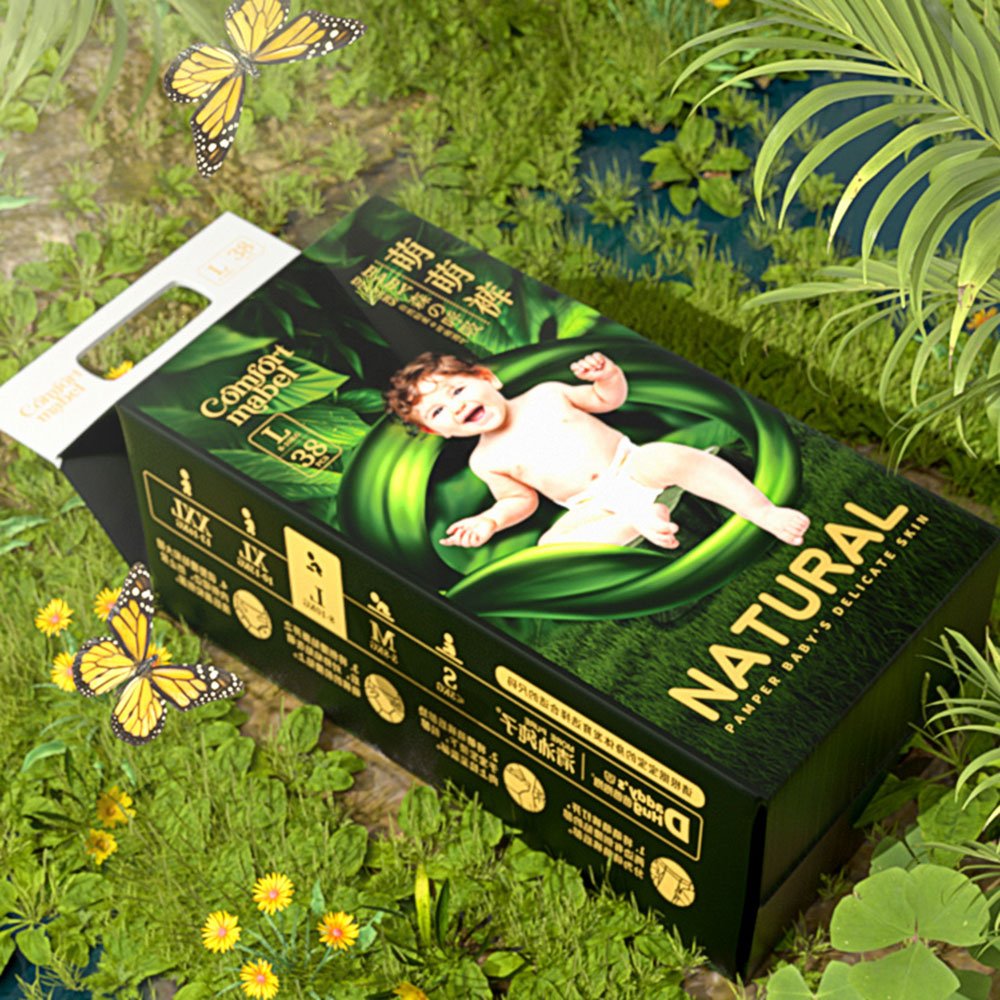 Organic Bamboo Fiber Disposable Baby Diaper Nappy Soft Skin Wholesale Magic Tape NB Size Manufacturer's Company