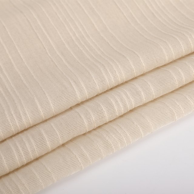 High Quality China factory online supplier flame retardant polyester white crushed sheer curtain fabric