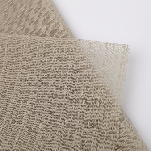 High Quality China factory online supplier flame retardant polyester white crushed sheer curtain fabric
