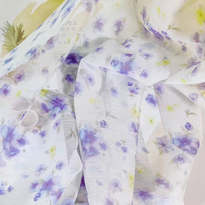 Wholesale price chiffon printed fabric custom pattern fashion woman flowers long dress fabric printed chiffon fabric