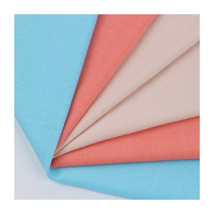 Boran Textile 100 Polyester Fabric Custom Plain Dye Knitted Spandex Single Jersey Fabric For Tshirt