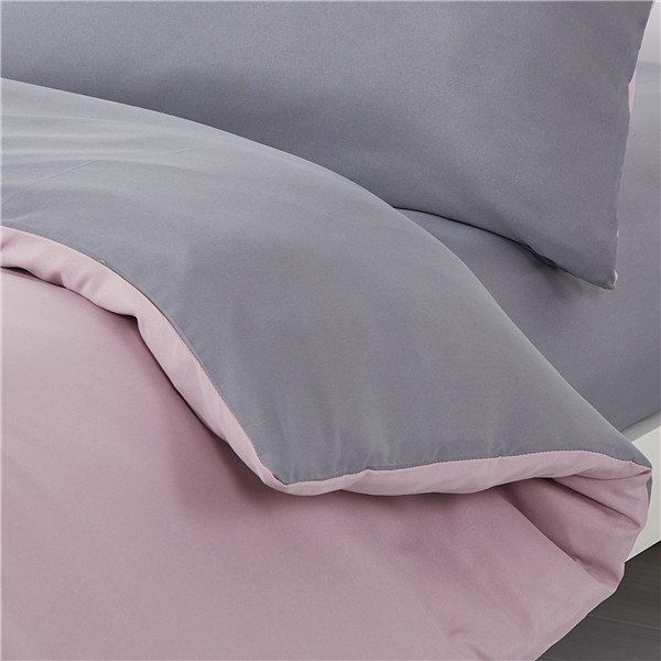 Queen Size Bedding Set 100% Polyester Duvet Cover with Sateen Weave Plain Style Bamboo Fiber Filling