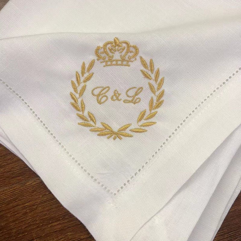 Most Selling Items Linen Embroidered Dinner Custom Table Napkin for Wedding Good 100% Cotton Plain Dyed OEM Service or Stock