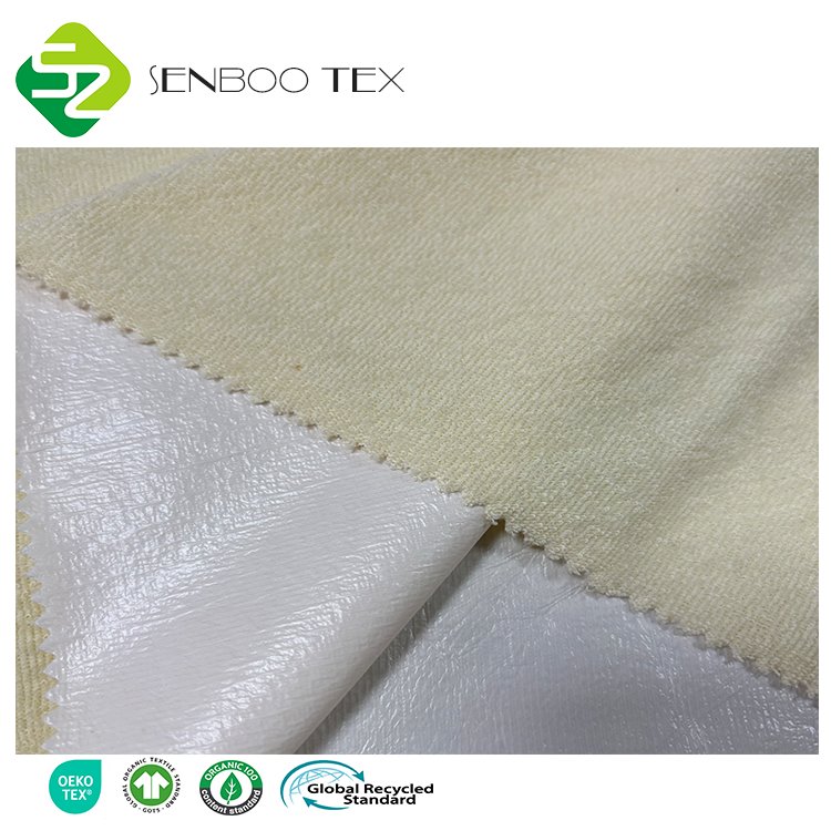 Waterproof Bamboo Terry Cloth 0.02mm TPU Coating Breathable Baby Diapers/Mattress/Pet Mat 4~5 Level Bamboo Fiber Fabric Shirts