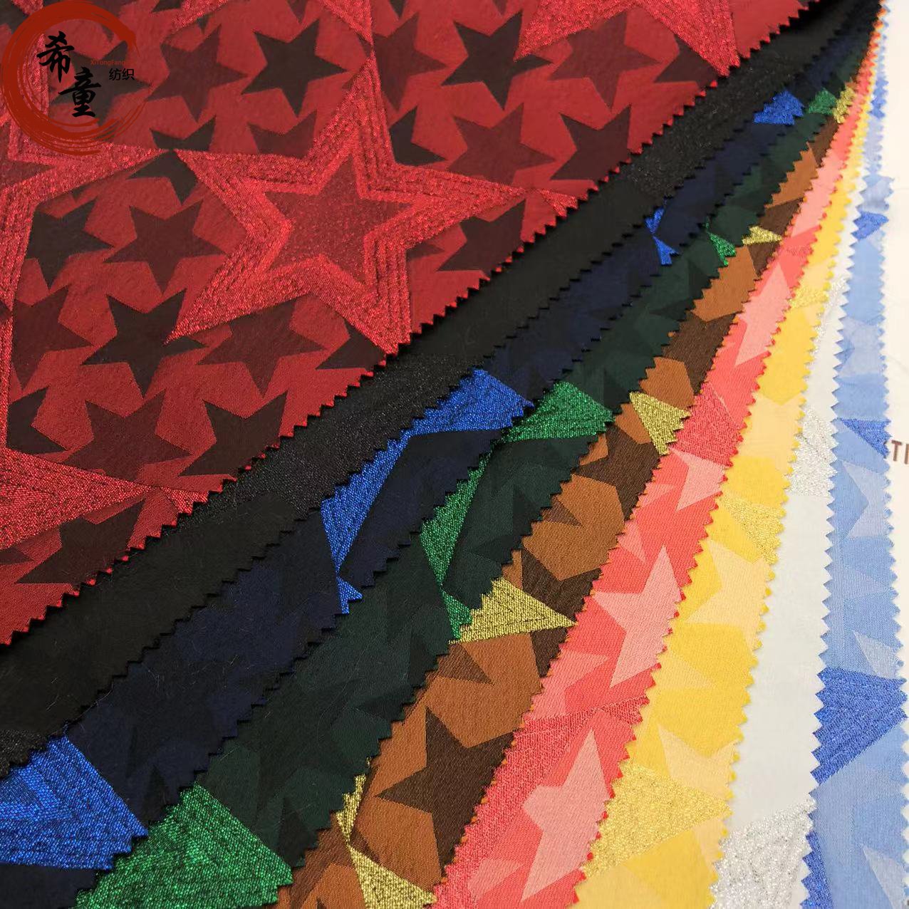 Metallic Jacquard brocade fabric top Quality 100% Polyester fabric for dress garment 3D pattern jacquard