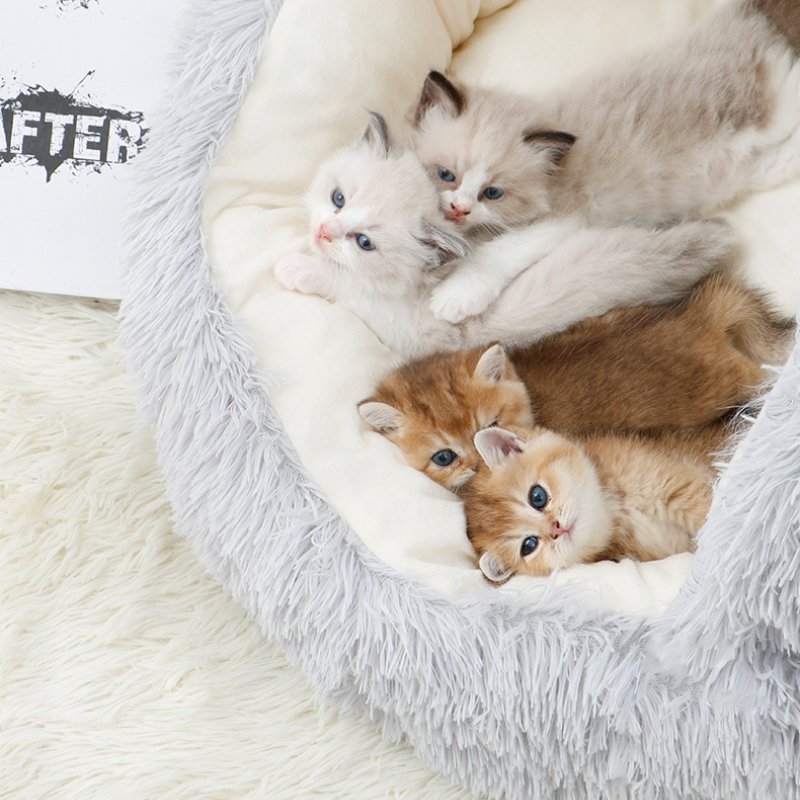 Hot Selling Product Pet Supplies New Type Lovely Calming Cozy Semi-Closed Soft Cat Bed For Cats And Dogs