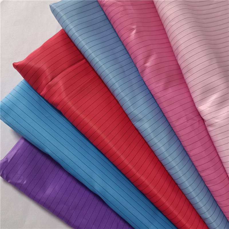Polyester Strip Anti-static Fabric Cleanroom ESD Conductive Grid Fabric for Protective Workwear