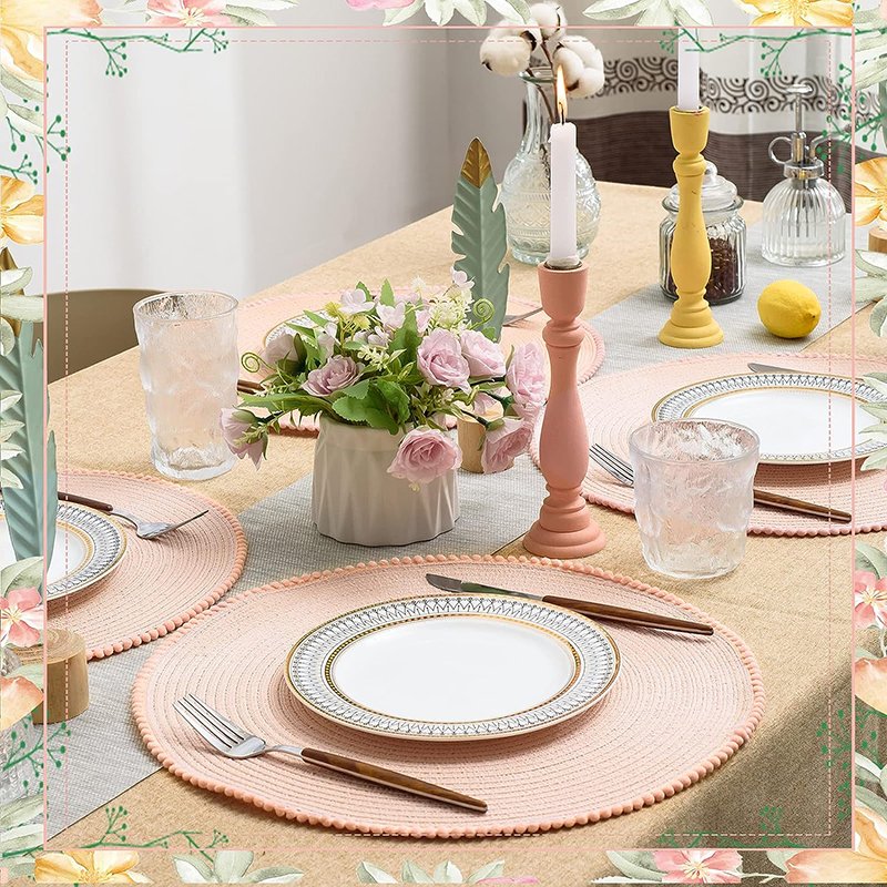 cotton anti slip kids silicon desk wood kitchen place mat rectangle desk table mats