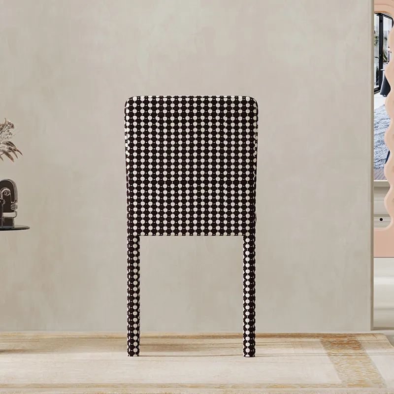 Modern Simple Design Dining Room Black And White Home Furniture Cotton Linen Fabric Dining Chair