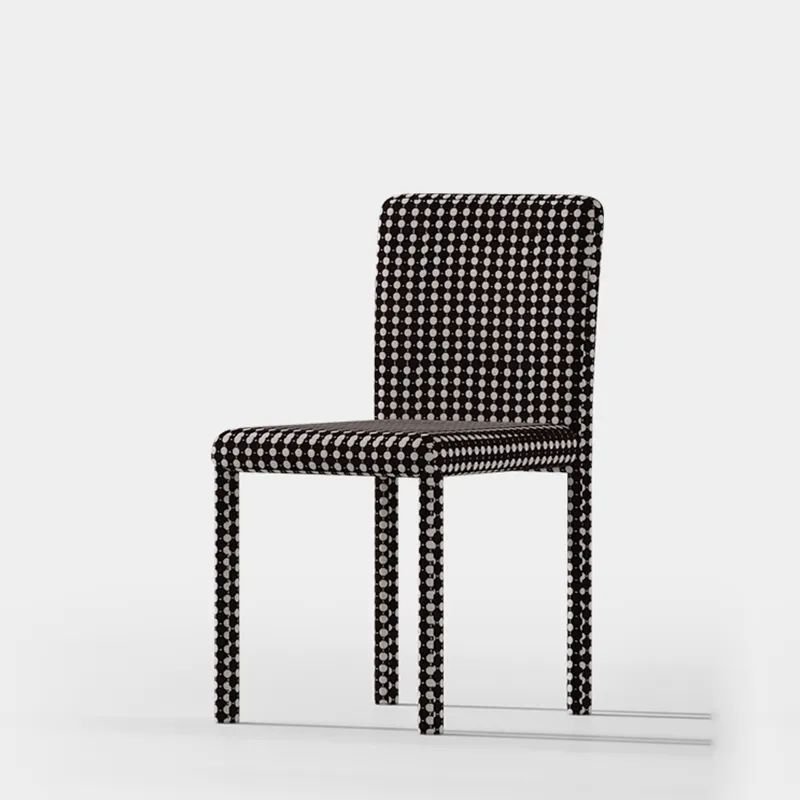 Modern Simple Design Dining Room Black And White Home Furniture Cotton Linen Fabric Dining Chair