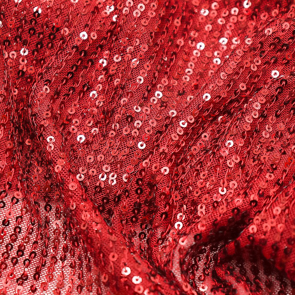 Hot Sale 94% Polyester 6%spandex Embroidery Sequin Fabric Sequin Mesh Spandex Lace For Party Dresses