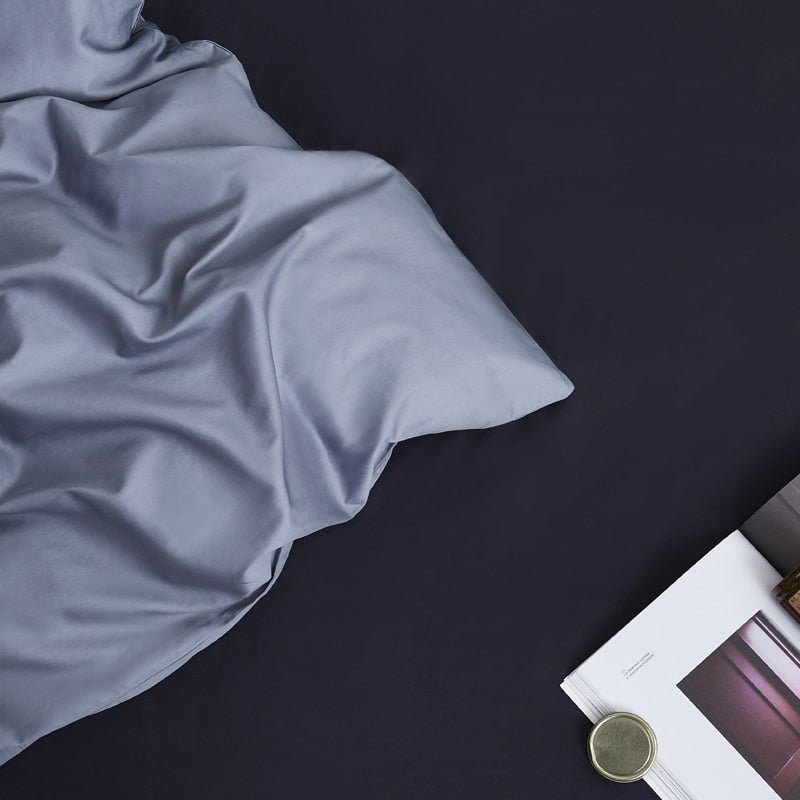 Core Egyptian Cotton Bedding Set (Rock Blue)Eco Friendly Silky Soft 100% Bedding Sheets and Duvet Cover Sets with Pillowcase