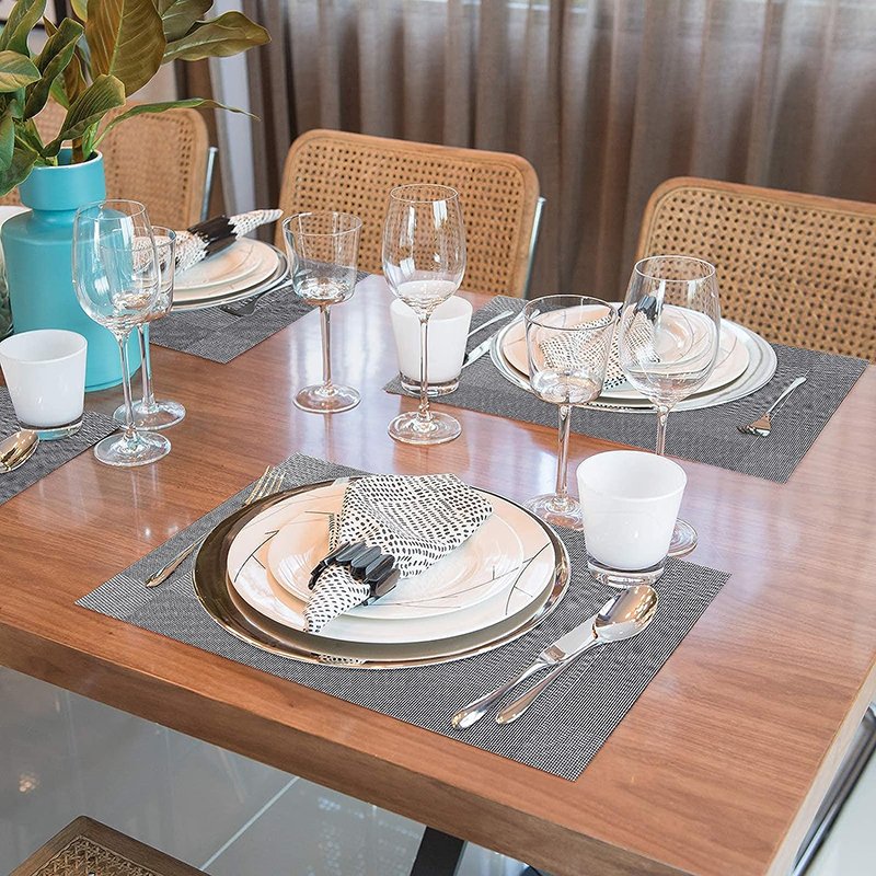 Embroidered Coral Pattern Place Mat 60*60cm Napkin Tablecloth 100PCS Cotton Brown Printed PM017-28 Wedding 10 Pcs Per Poly Bag