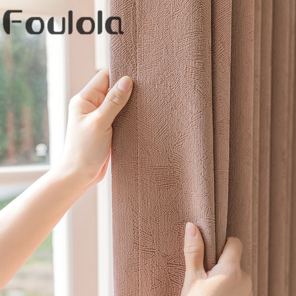 Factory Manufacture supply simple style linen Blackout curtain fabric
