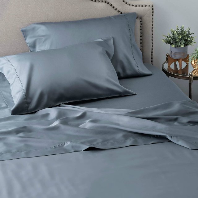 Home Textile 300TC 100% Bamboo Fabric Fitted Sheet Bedding Set with Pillow Cases for Hotel & Hospital Use Linen & Cotton Filling