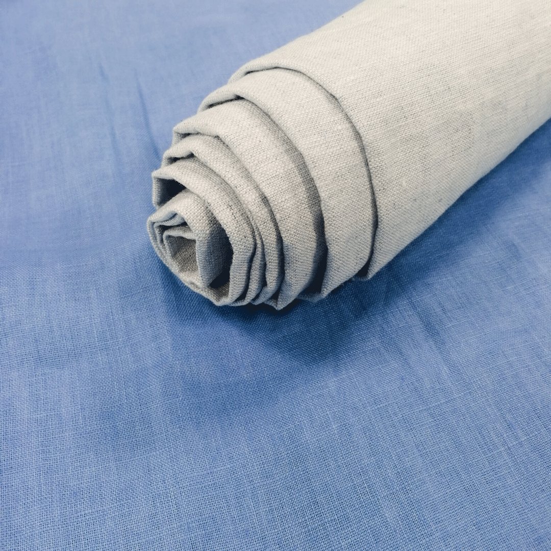 OEKO-TEX wholesale roll custom thick white natural 100% pure linen curtain fabric