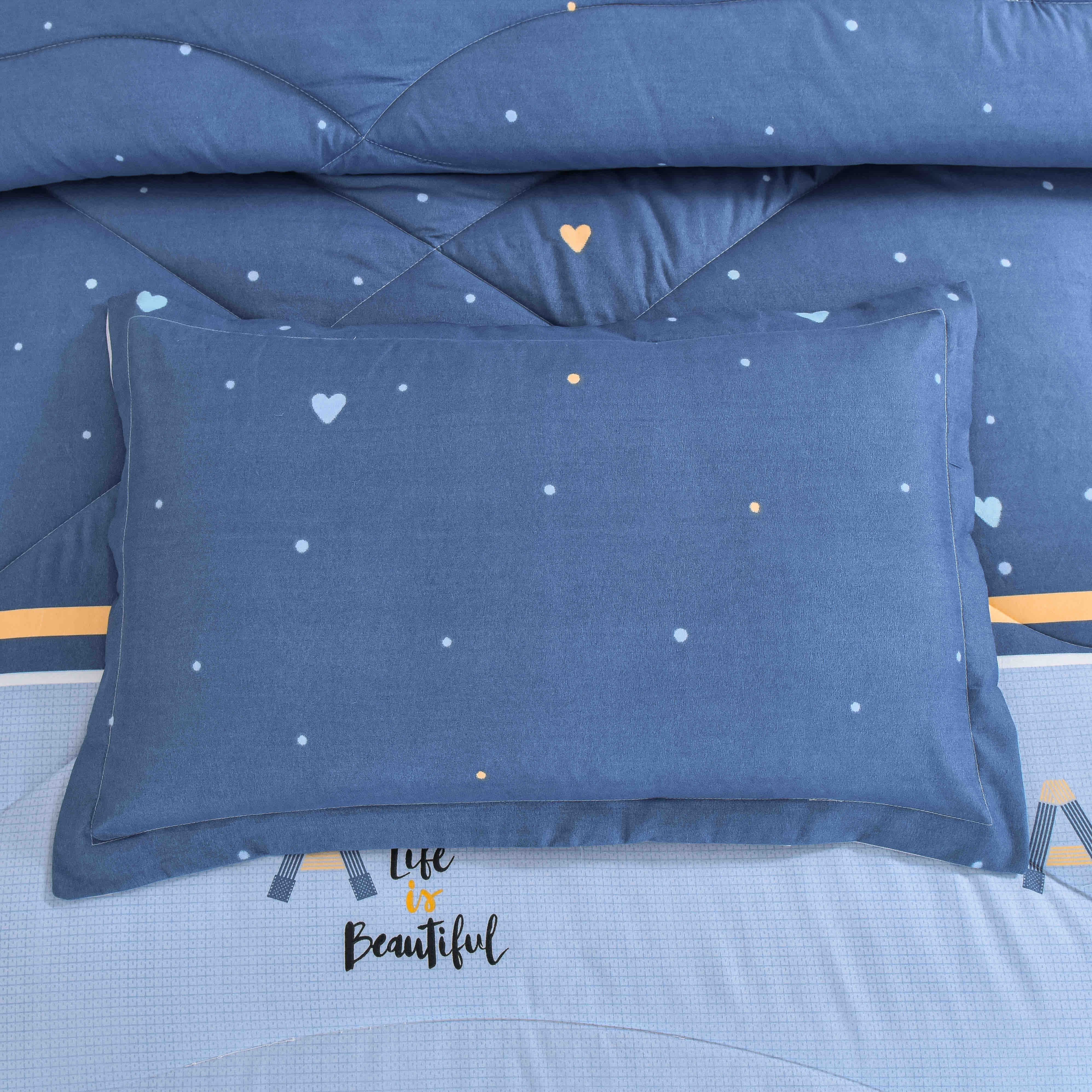 Customized size hot selling polyester bed linen king fitted sheet full size designers quilted thick comforter sets