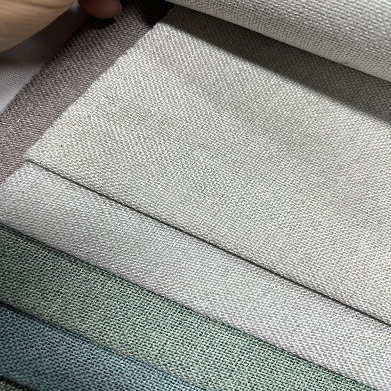 2024 high quality Linen fabric home textile cover wholesale woven furniture 100% Polyester upholstery quality Linen sofa fabric