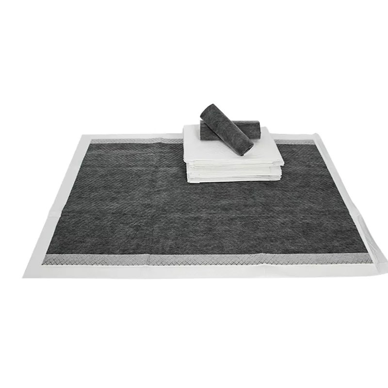 Super absorbent odor control puppy urine training pads charcoal pet pads adhesive sticker anti slip carbon bamboo pet pads