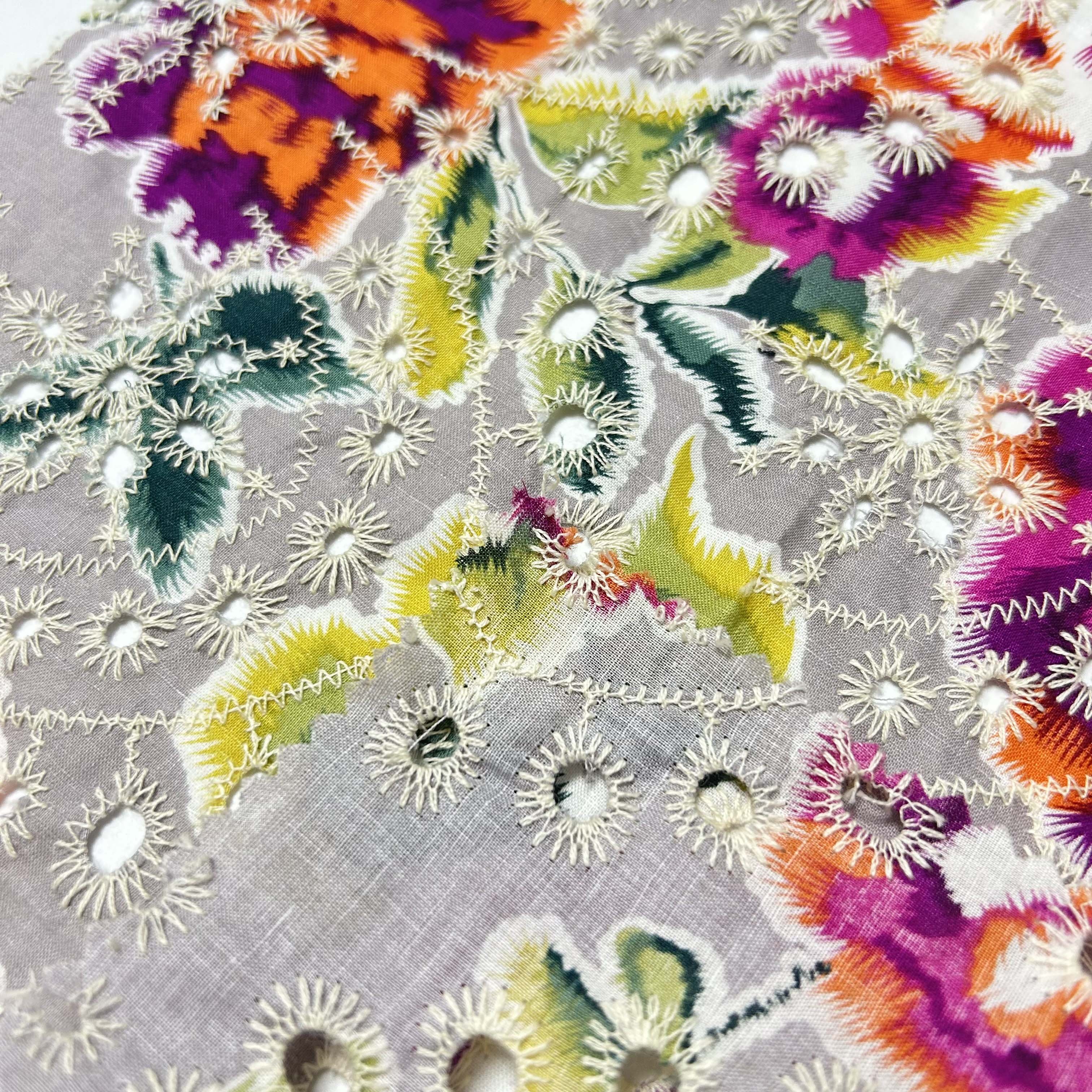 New Design 100% Cotton Fabric Embroidery Lace Print Color Voile Fabric Cotton Embroidery Fabrics