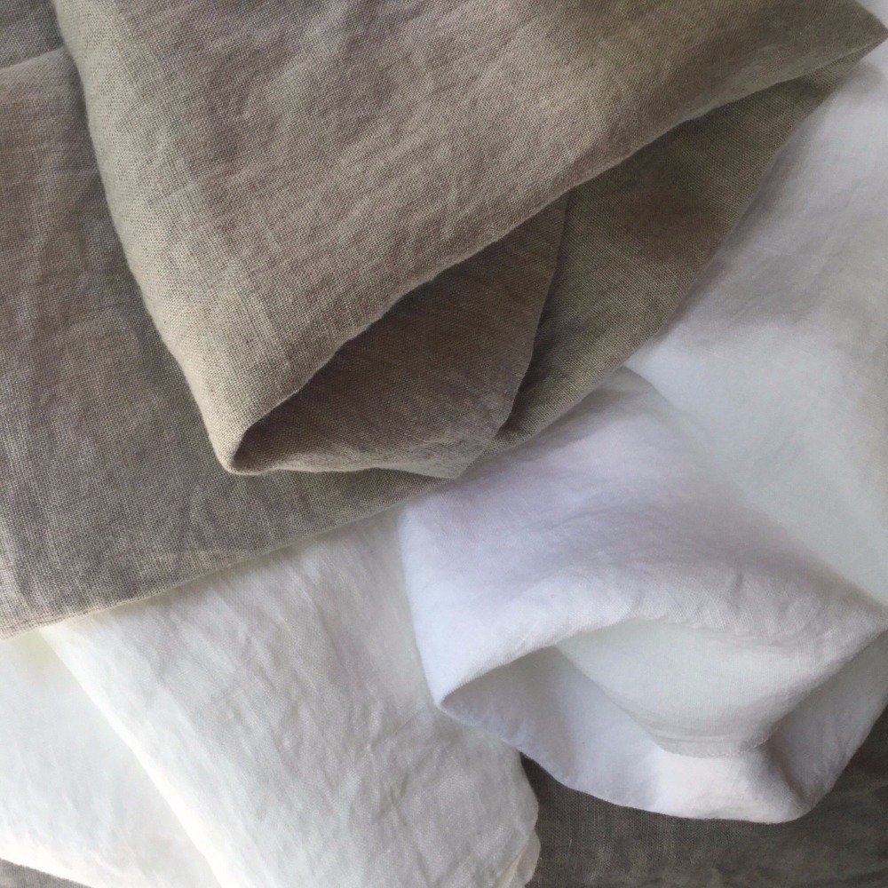 Vintage washed 100% Flax linen fabric , Stone wased French linen fabric