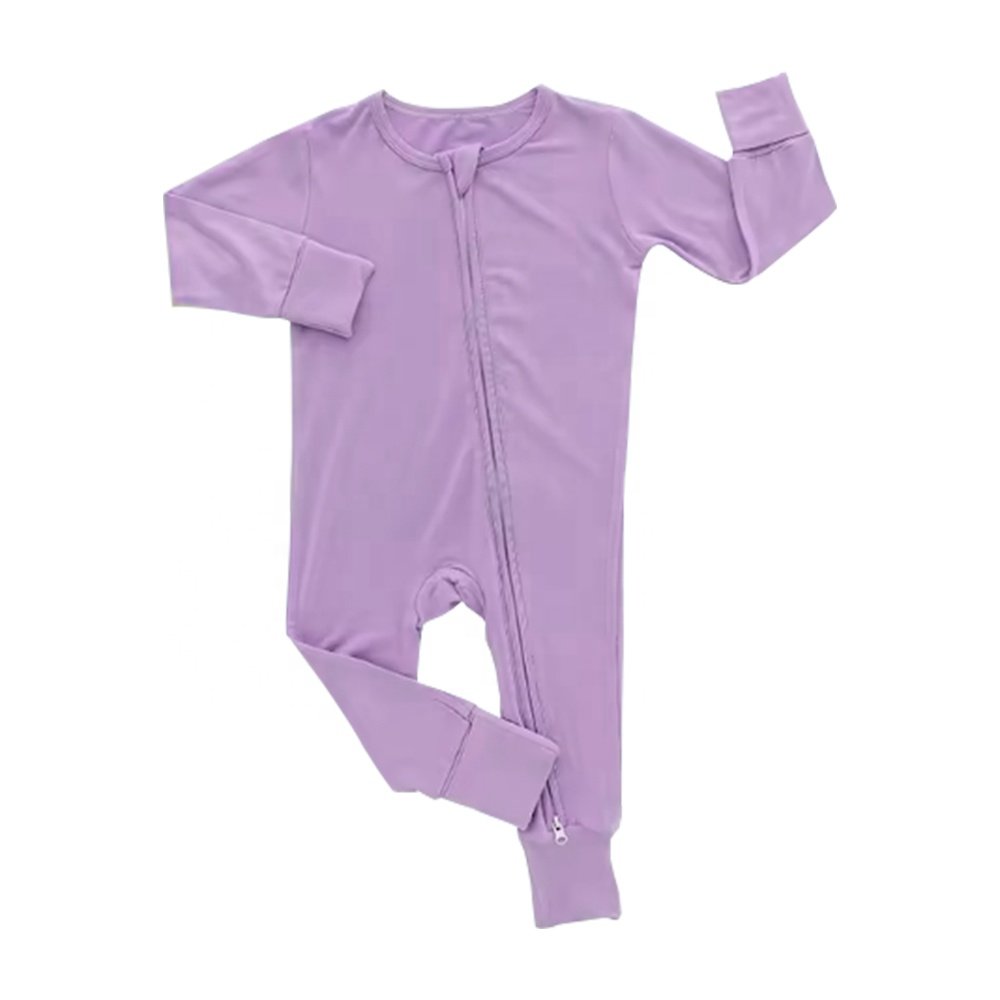 Professional Factory Custom Bamboo Zipper Pajamas Best Selling Color 95% Bamboo and 5% Spandex Long Sleeve Baby Toddler Clothes