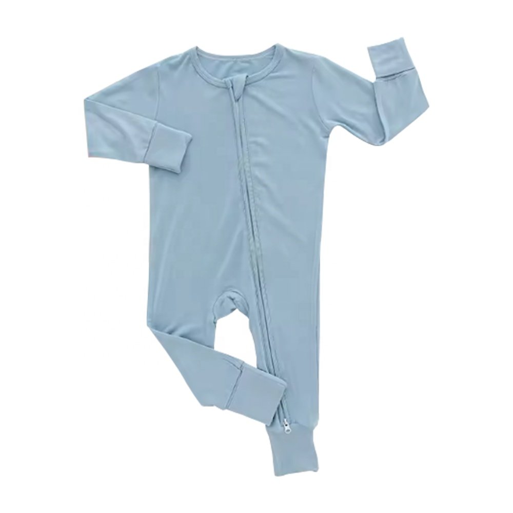 Professional Factory Custom Bamboo Zipper Pajamas Best Selling Color 95% Bamboo and 5% Spandex Long Sleeve Baby Toddler Clothes