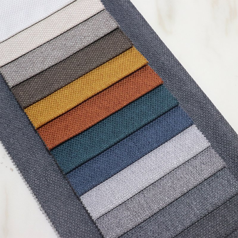 2488 Supplier Home Textile Waterproof Easy Clean Feels Like Linen 100 Polyester Upholstery Jacquard Bed Faux Linen Hemp Fabric