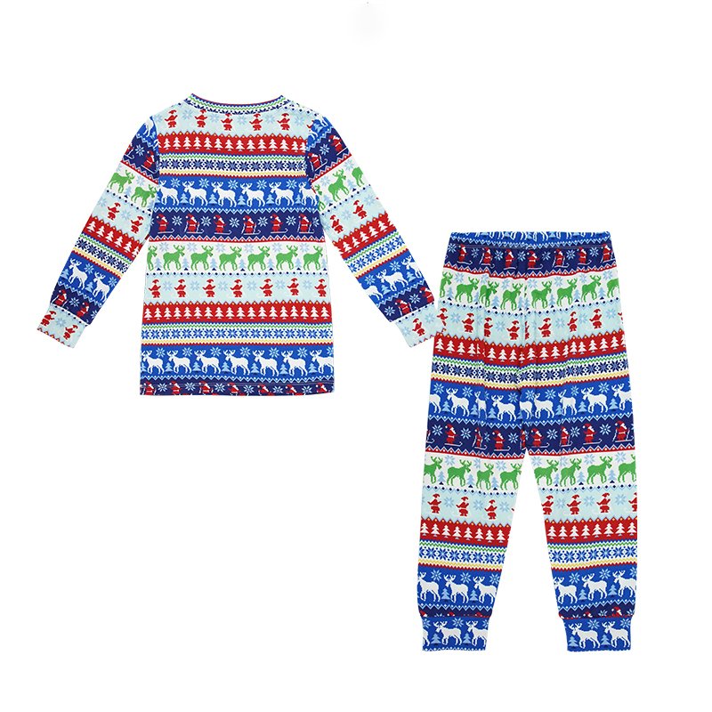 High Quality Wholesale Christmas Custom Printing Autumn And Winter Kid Clothes Sleepwear Organic Bamboo Children Clothes Set