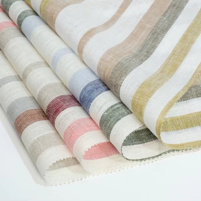 #2958 Sample order 100% natural linen fabric rolls casual summer linen fabric for women