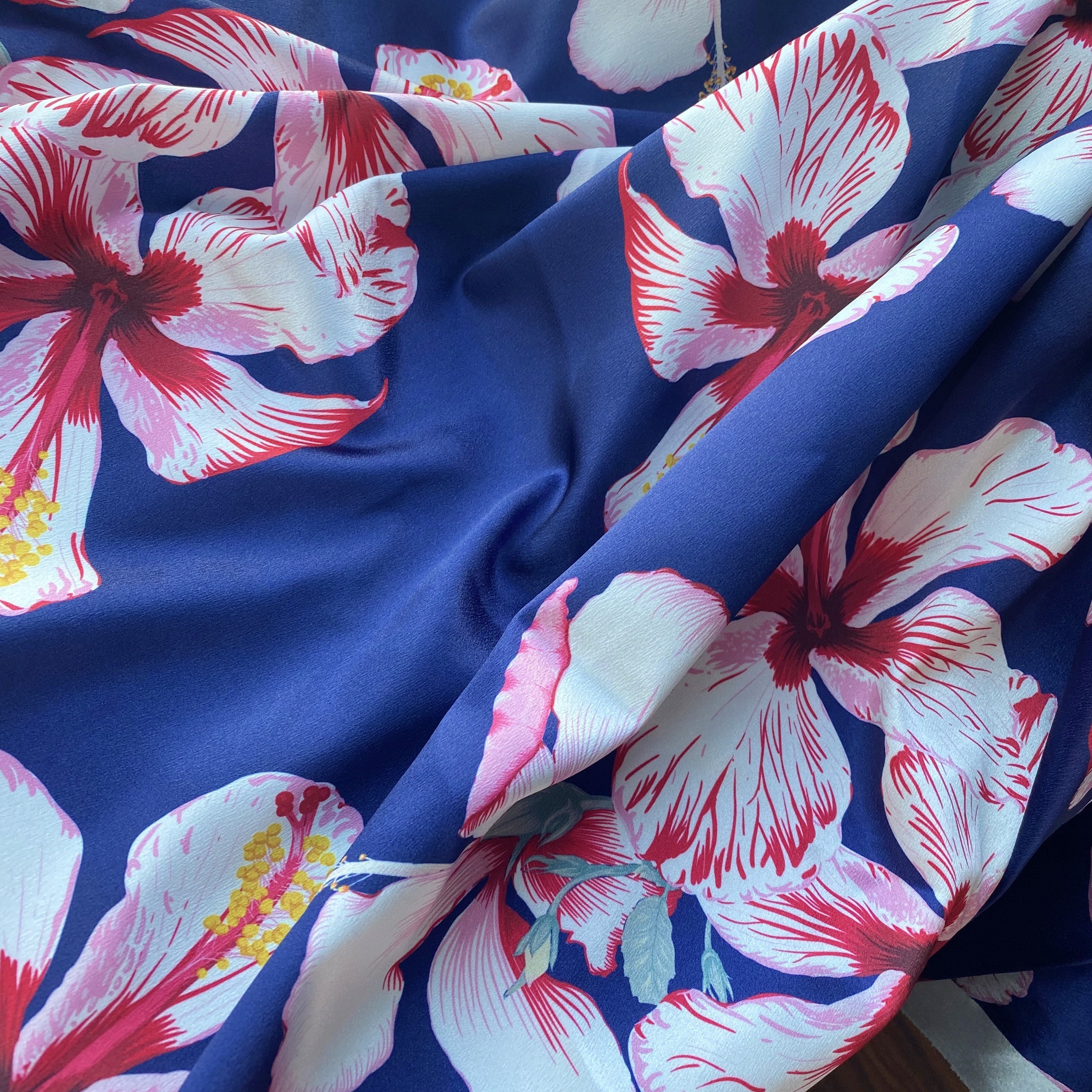 2021 new design duchess satin fabric woman party wear dress MATERIAL crepe satin polyester Floral print fabric for dress