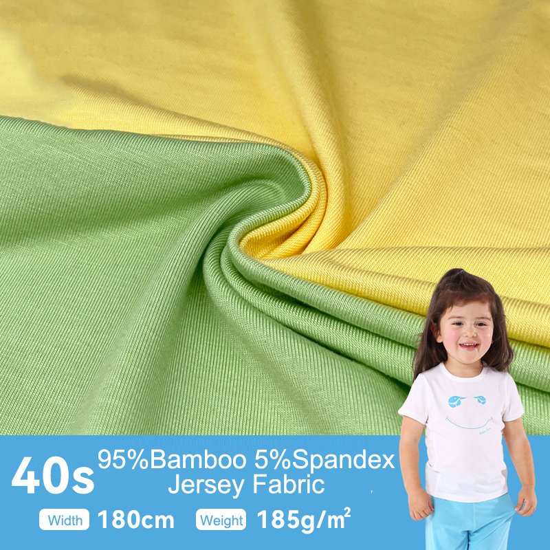 Factories Modal Low 185Gsm 95%Bamboo 5%Spandex Cotton stretch Jersey Fabric For Kids Fabrics