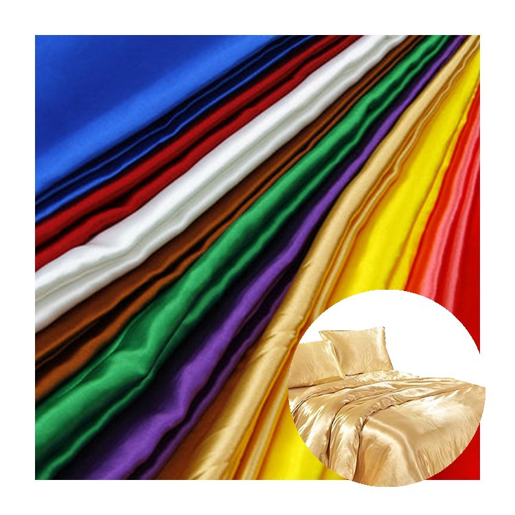 Manufacturer wholesale custom 100% poly silky tela satinada textile satin polyester material fabric