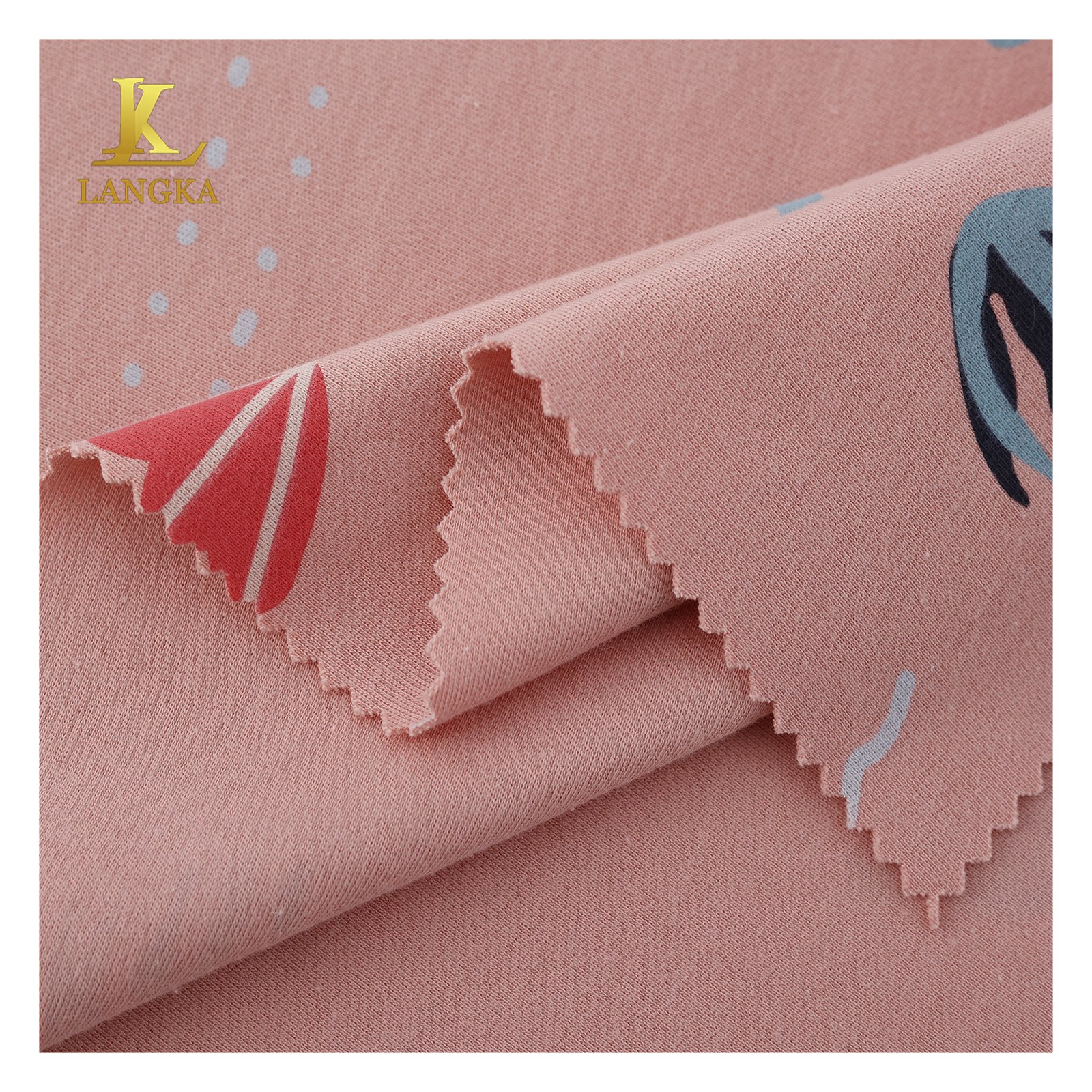 Langka Wholesale Spot Goods & Flexible Custom 95 Cotton 5 Spandex Knitted Single Cotton Jersey Fabric For T-Shirt Underwear
