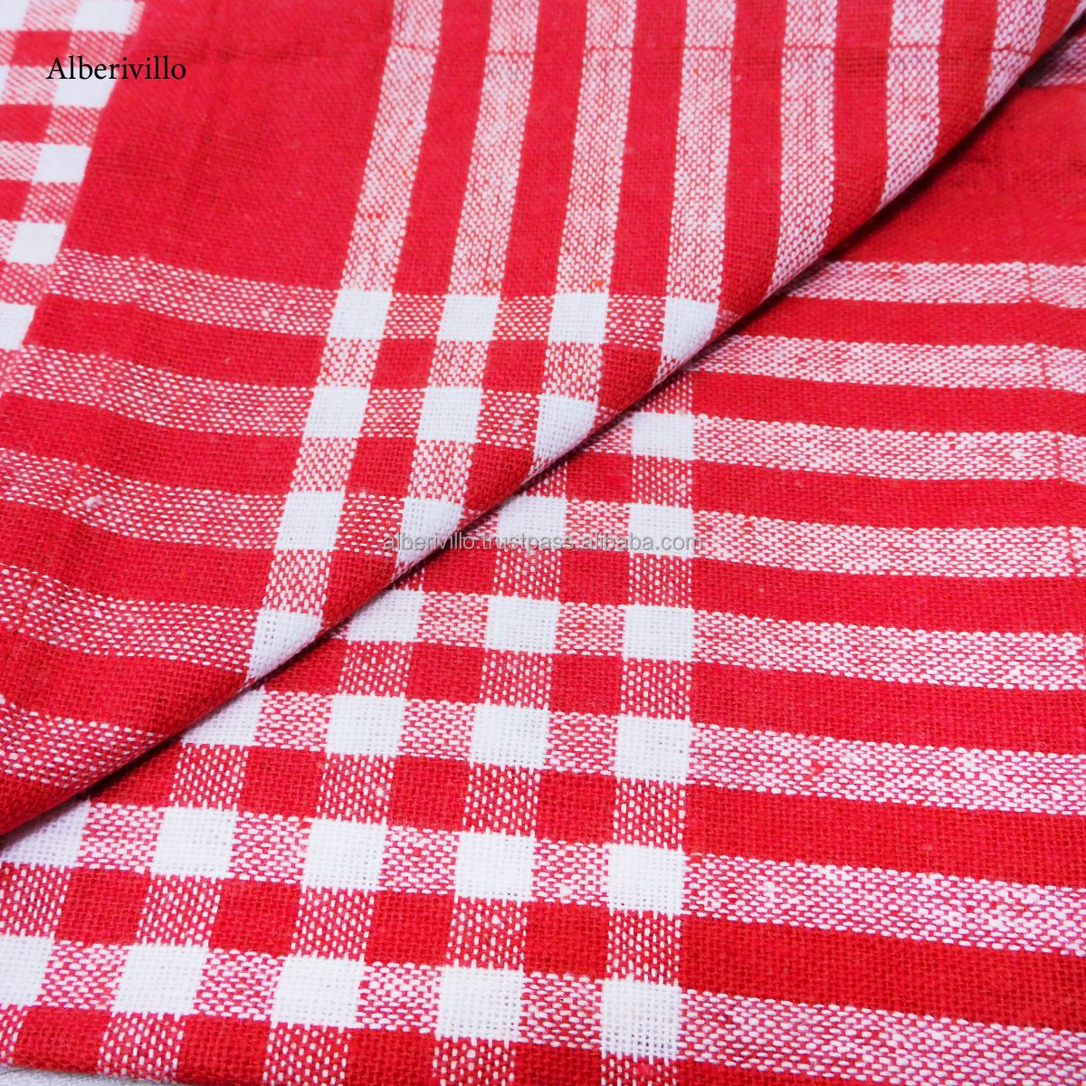 Absorbent Fabric Cotton Cleaning Towels for Kitchen Quick Dry Plaid Cotton Golf Kitchen Tea Towel Red and White Dish Towel