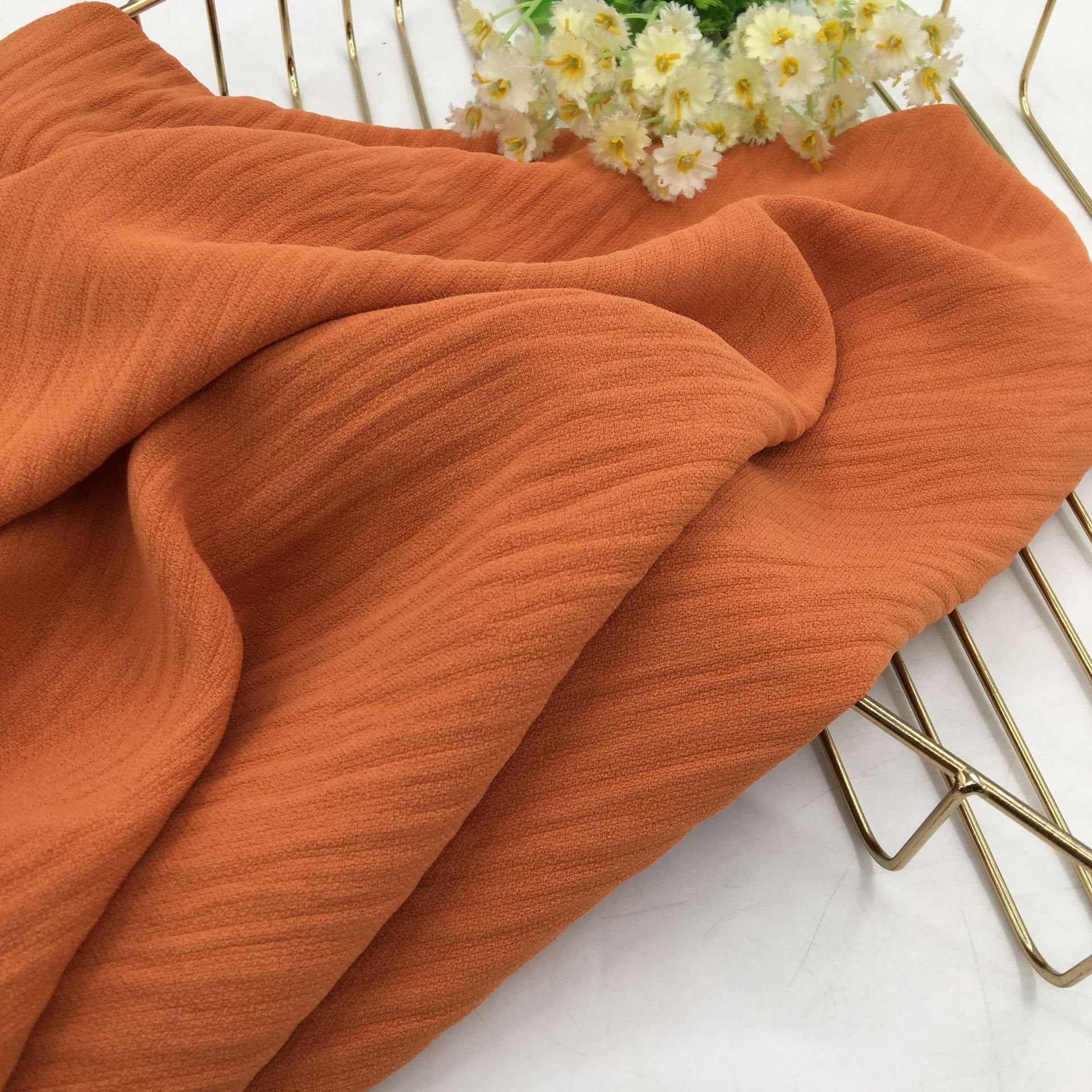 factory wholesale plain dye polyester linen fabric for fashion dress support make to order CEY cut flower fabric