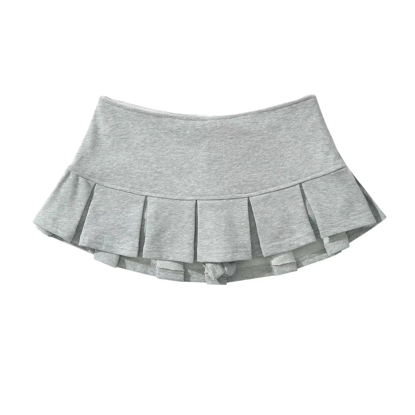 Sexy GAL 2024 Spring New Extremely Short Pleated Skirt Low Rise Women Female Terry Fabric Mini Skirt Y2K Bottom Hot Sweet Girls