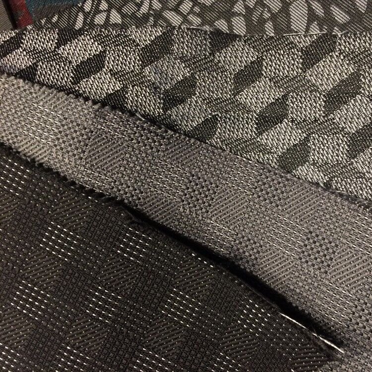 Chinese printed grey 100% polyester upholstery woven jacquard automotive auto bus car seat covers fabric for upholstery