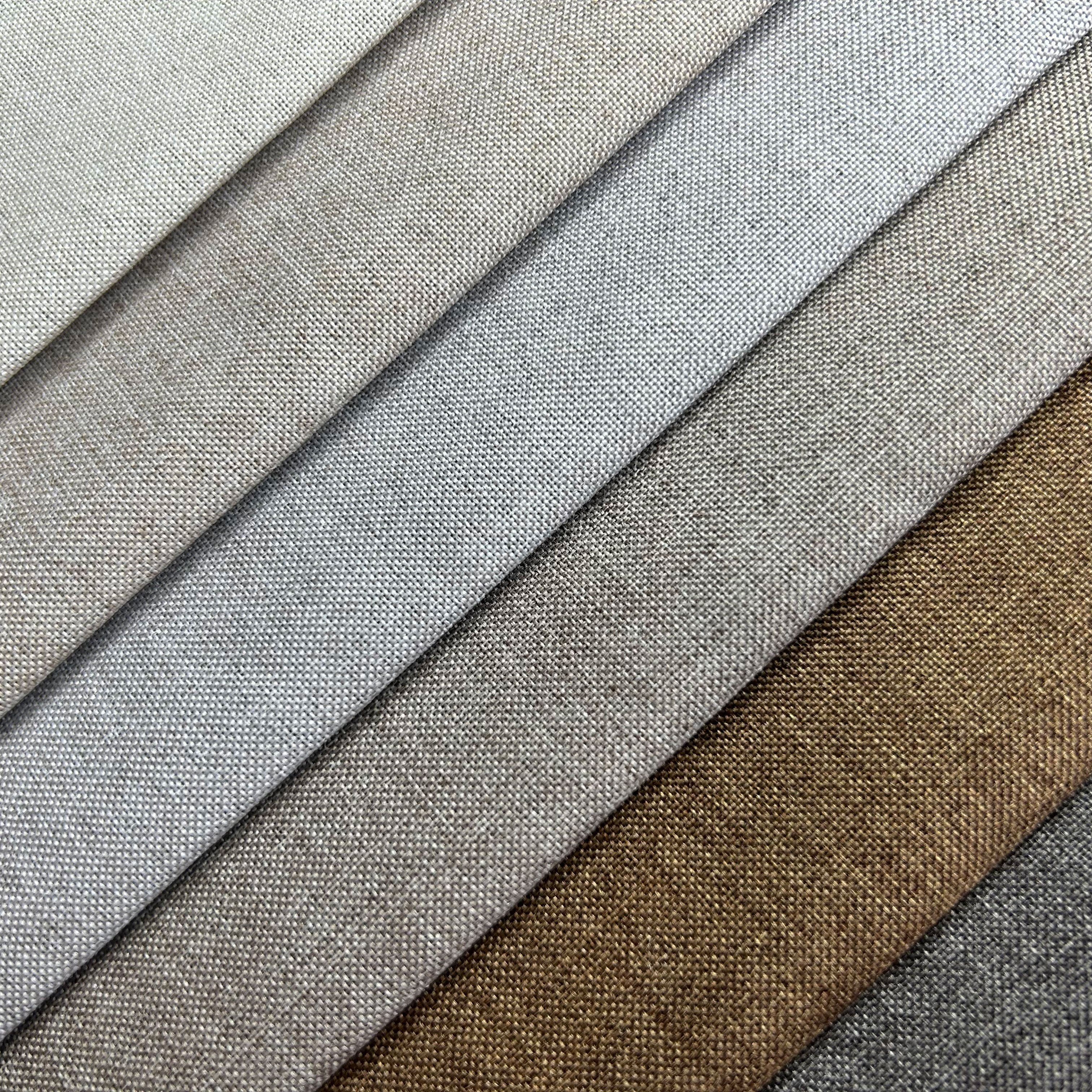 Home Deco 100% polyester linen pillow cover cloth material fabric linen wide heavy linen sofa fabric upholstery