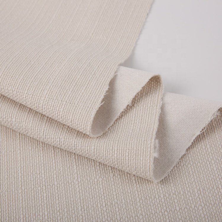 Home textile material rice flax polyester linen look fabric for furniture