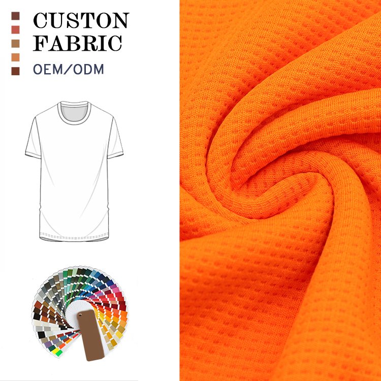 Dry fit basketball jersey 100% polyester dyed waffle mesh jacquard knitting t-shirts fabric for sports clothing