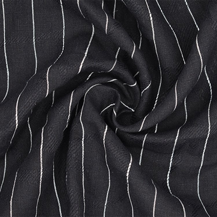 Cheap fine textured jacquard yarn dyed clothing dresses suit 100% linen fabrics custom striped linen fabric by the meter