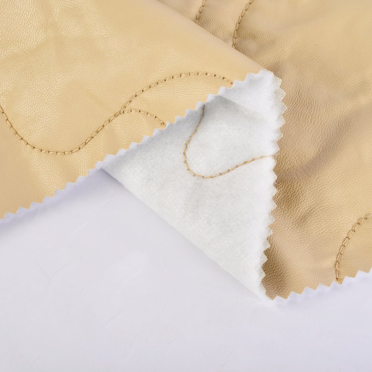 New arrival sewing PVC quilted leather fabric for winter vest and jacket