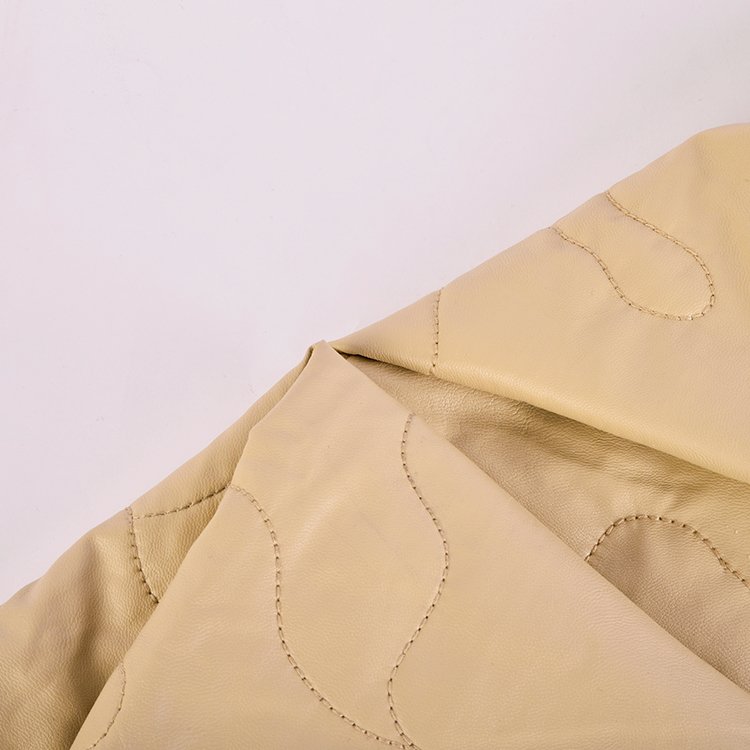 New arrival sewing PVC quilted leather fabric for winter vest and jacket