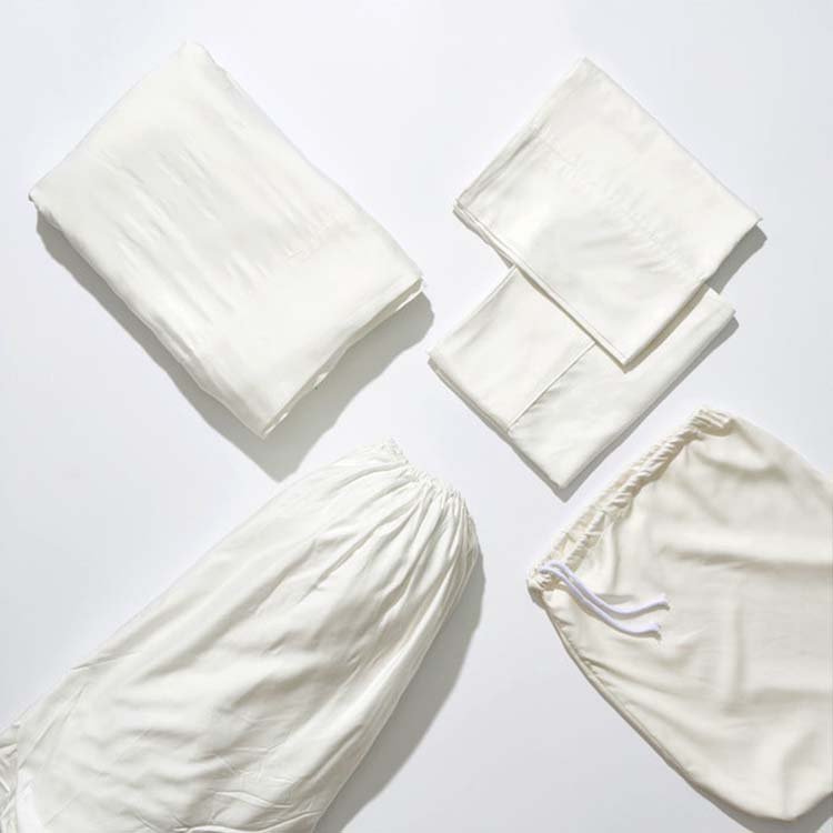 Wholesale 100% Organic lyocell Bamboo Fiber Fabric bed Sheets Bedding Set Bed Linen
