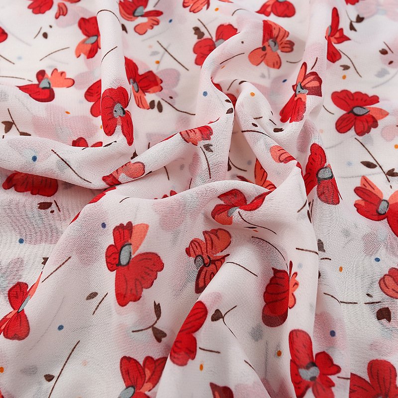 New Arrival lightweight bubble, crepe Floral Digital Printing Polyester Custom Twill Woven Printed Fabric For Clothing/