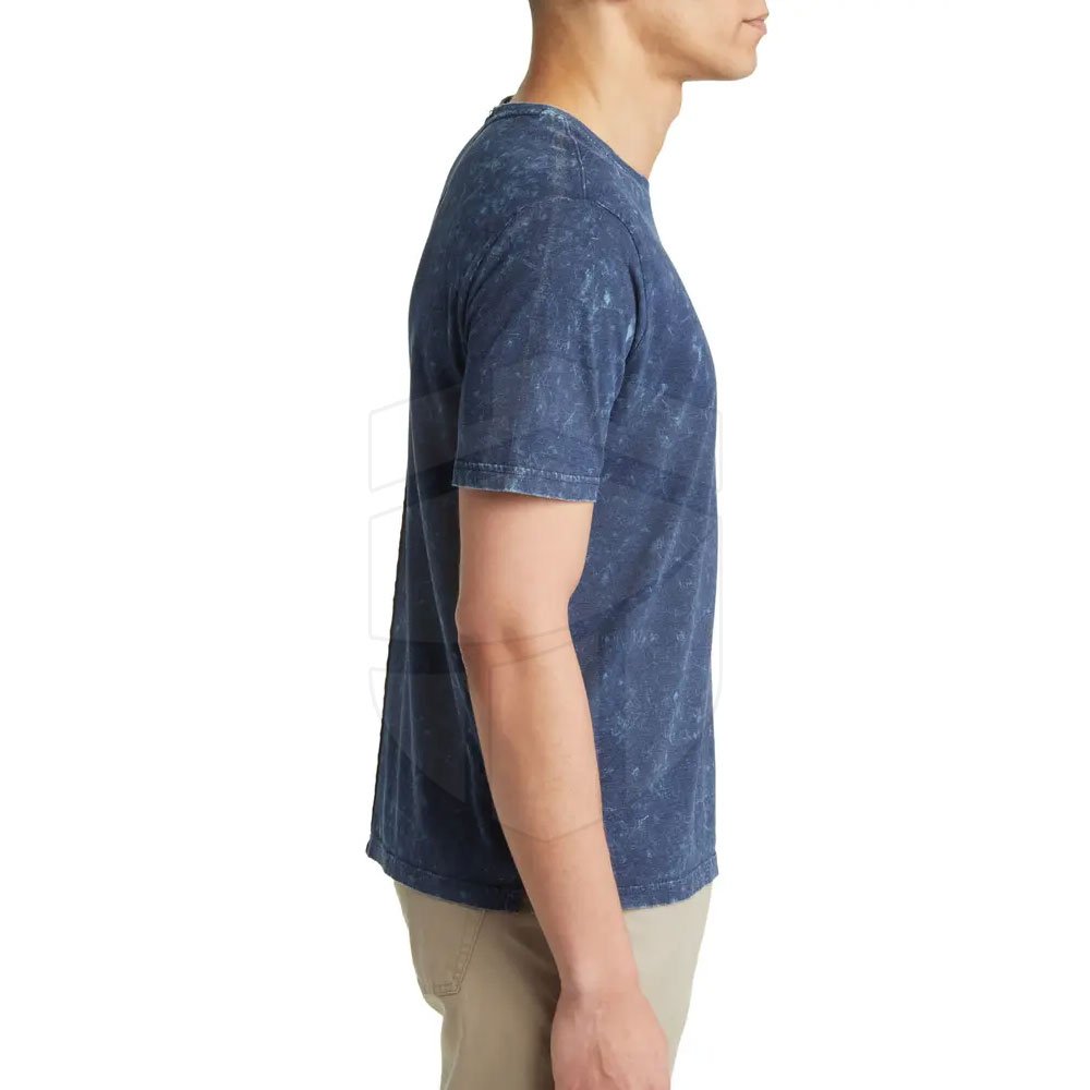 Men's Casual Acid Wash T-Shirts Custom Logo Print Latest Design Short Length Classic Neck Collar Light Knitted Fabric Low MOQ
