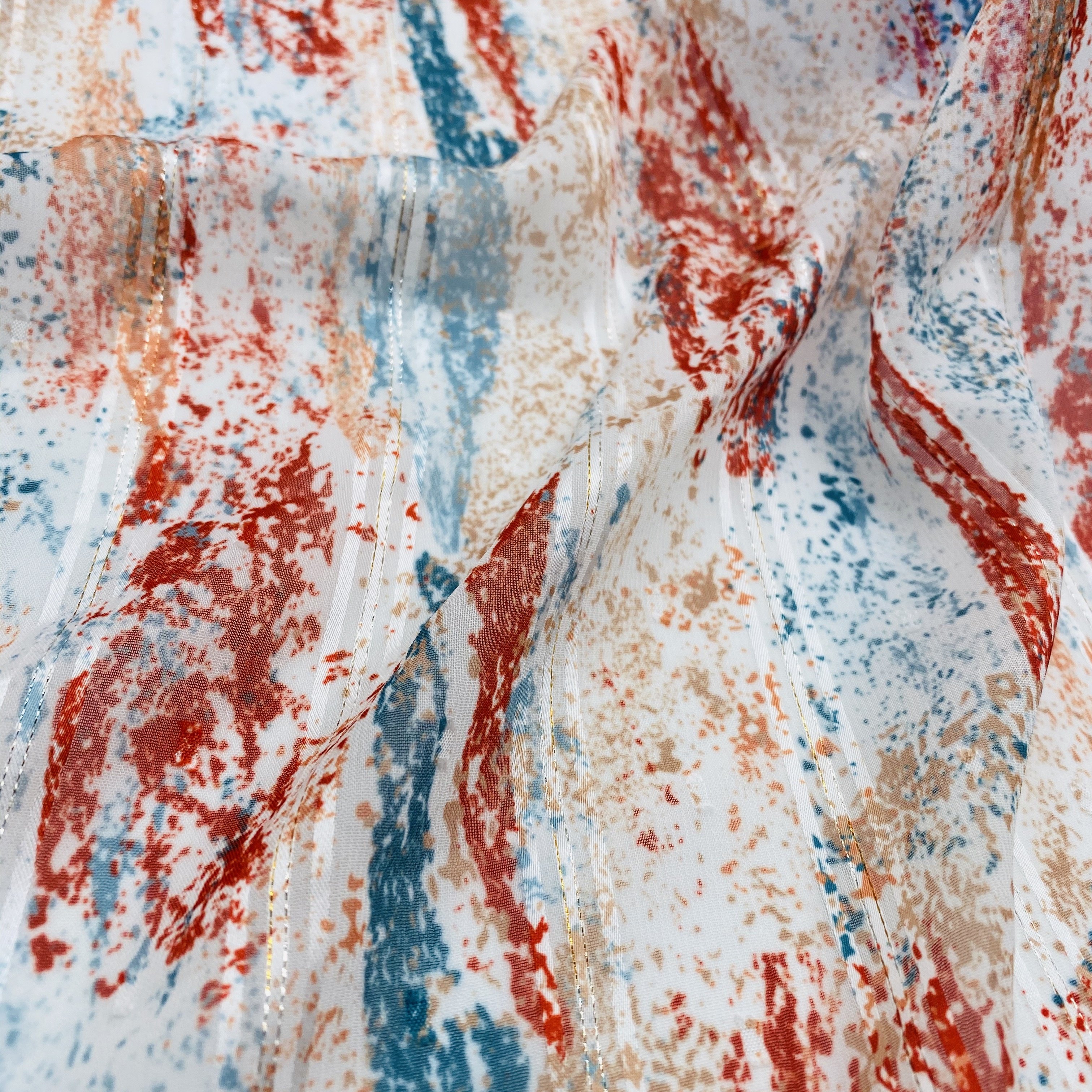 HIGH FASHION digital PRINTING FABRIC jacquard CHIFFON LUREX FABRIC WITH STRIPE FOR GARMENTS